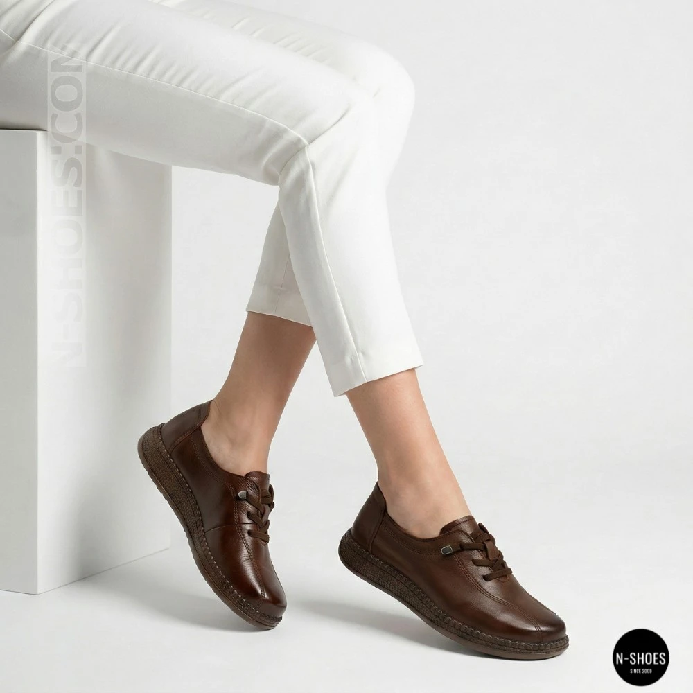 Жіночі коричневі кеди-мокасини Allsy 207744 q1-01-3 Brown 6171