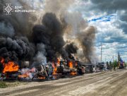 Ворожий БпЛА спричинив масштабну пожежу техніки на Херсонщині