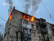 Російський дрон спричинив пожежу в херсонській багатоповерхівці